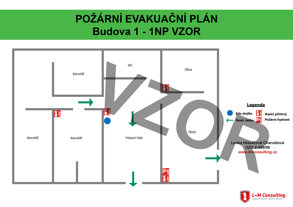 Vzor požárního evakuačního plánu